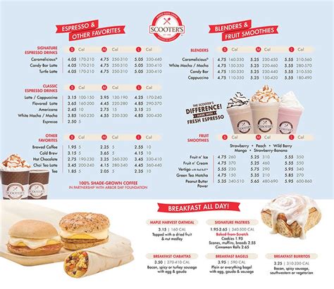 scooter's coffee menu with prices